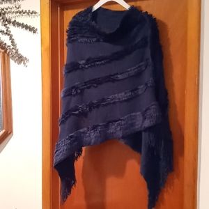 Navy Asymmetrical Poncho, OS #0196